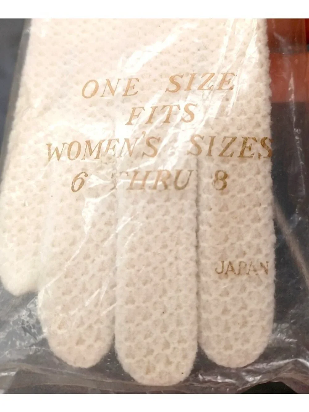 Cream White Fishnet Stretch Gloves /Pearl Buttons Formal 7.5